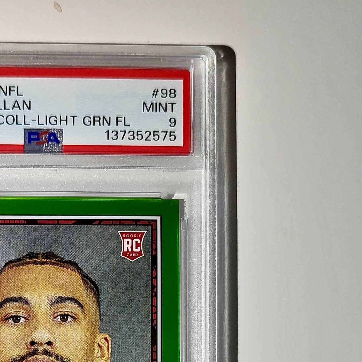Jalen McMillan Rookie 2024 Panini Sticker Collection 053/075 #98 Lime Foil PSA 9