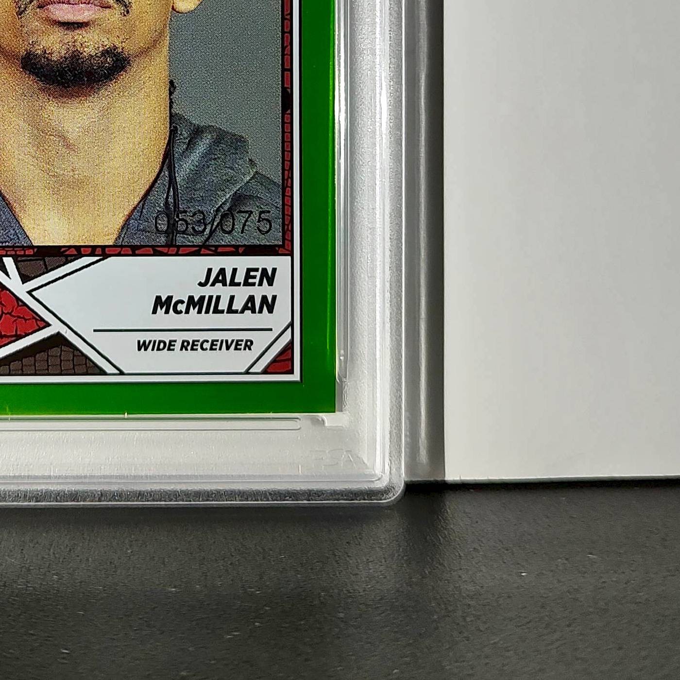 Jalen McMillan Rookie 2024 Panini Sticker Collection 053/075 #98 Lime Foil PSA 9