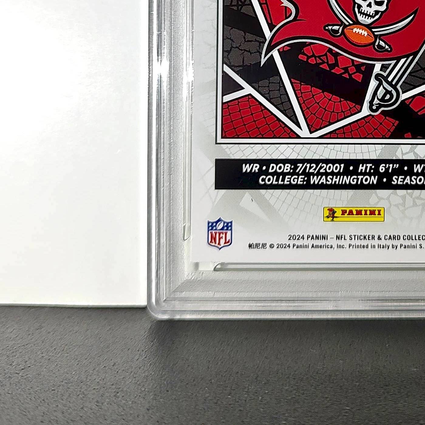 Jalen McMillan Rookie 2024 Panini Sticker Collection 053/075 #98 Lime Foil PSA 9