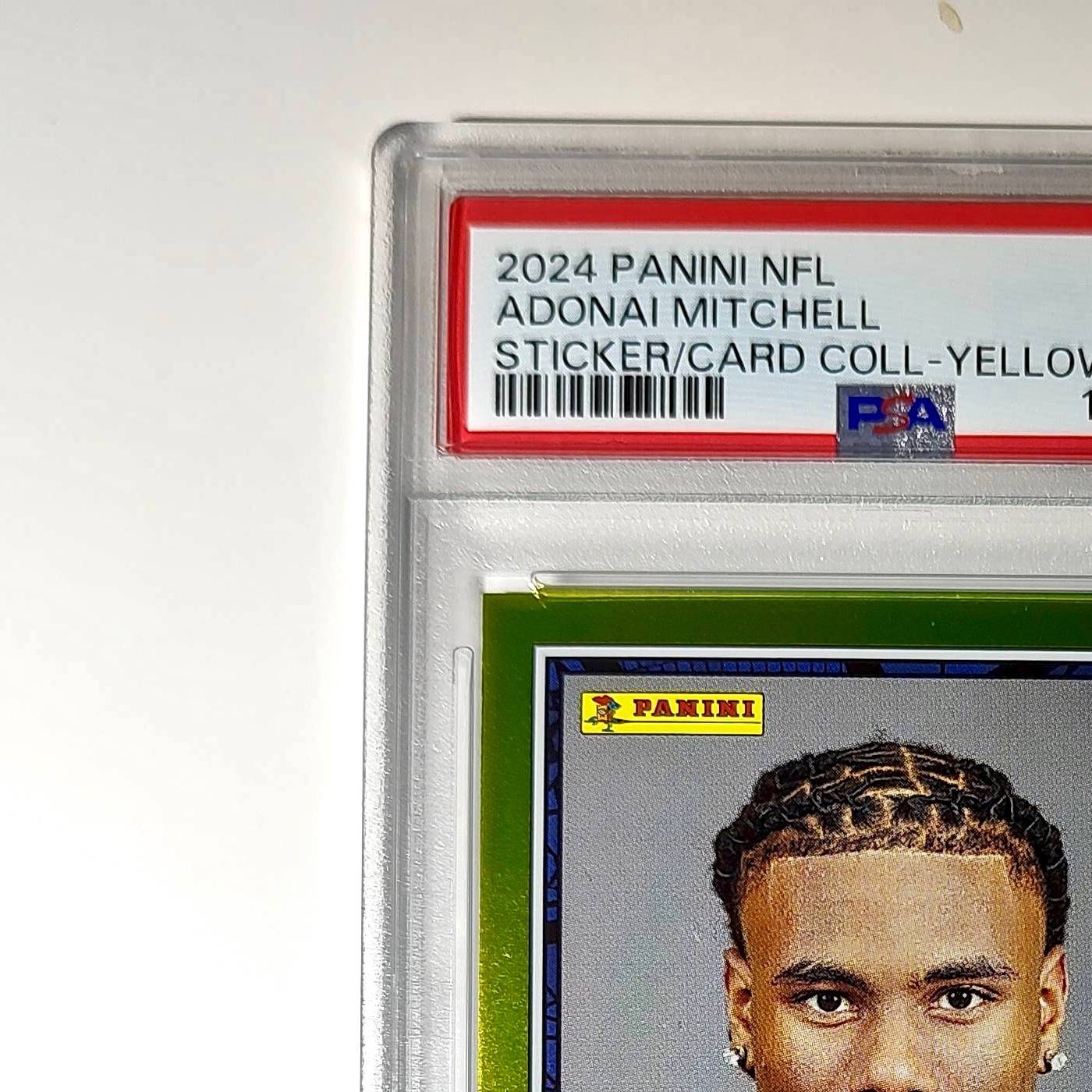 Adonai Mitchell 2024 Panini Sticker Collection 080/199 #89 Gold Foil PSA 9 Mint