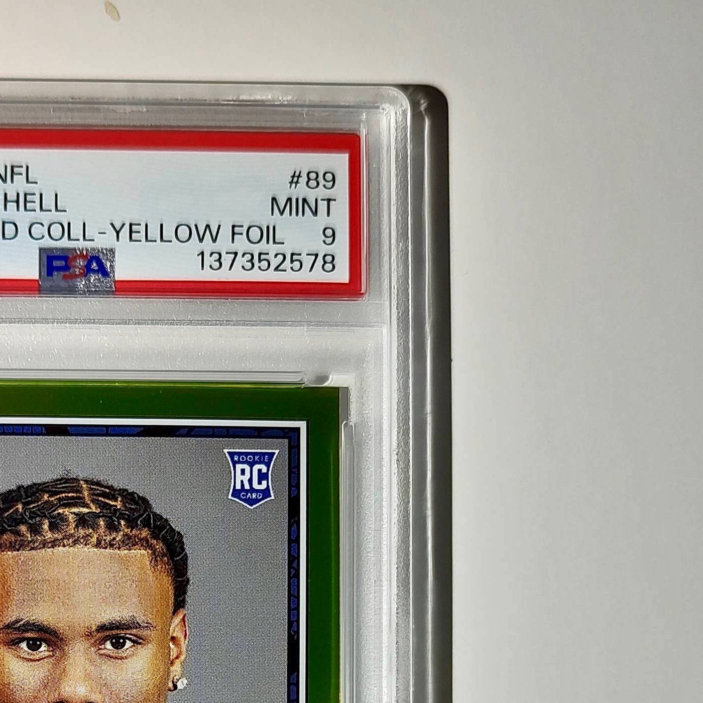 Adonai Mitchell 2024 Panini Sticker Collection 080/199 #89 Gold Foil PSA 9 Mint