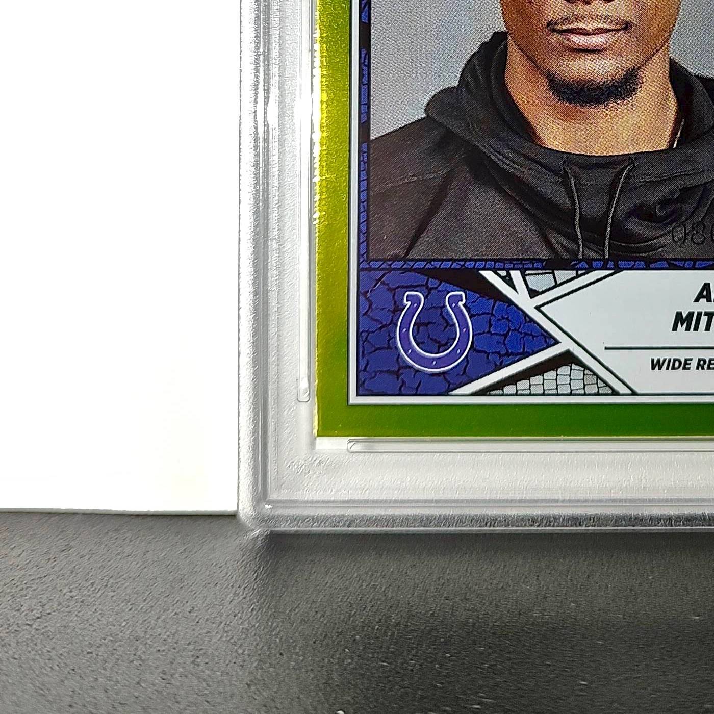 Adonai Mitchell 2024 Panini Sticker Collection 080/199 #89 Gold Foil PSA 9 Mint