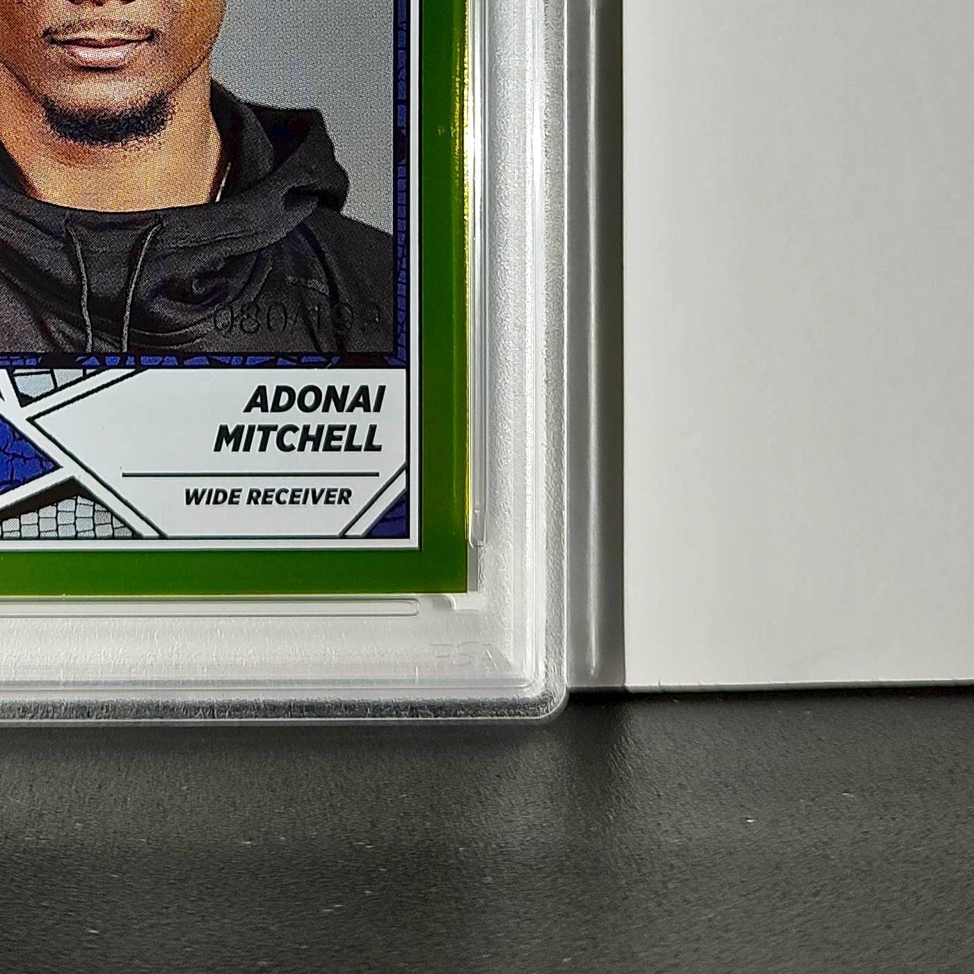 Adonai Mitchell 2024 Panini Sticker Collection 080/199 #89 Gold Foil PSA 9 Mint