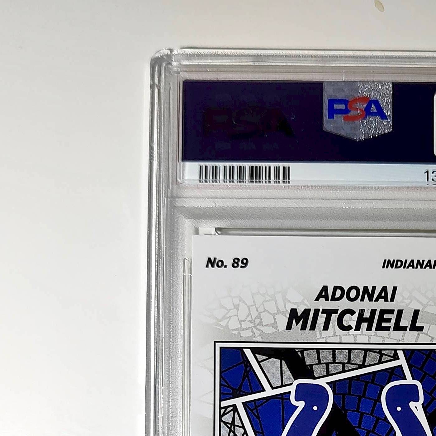 Adonai Mitchell 2024 Panini Sticker Collection 080/199 #89 Gold Foil PSA 9 Mint