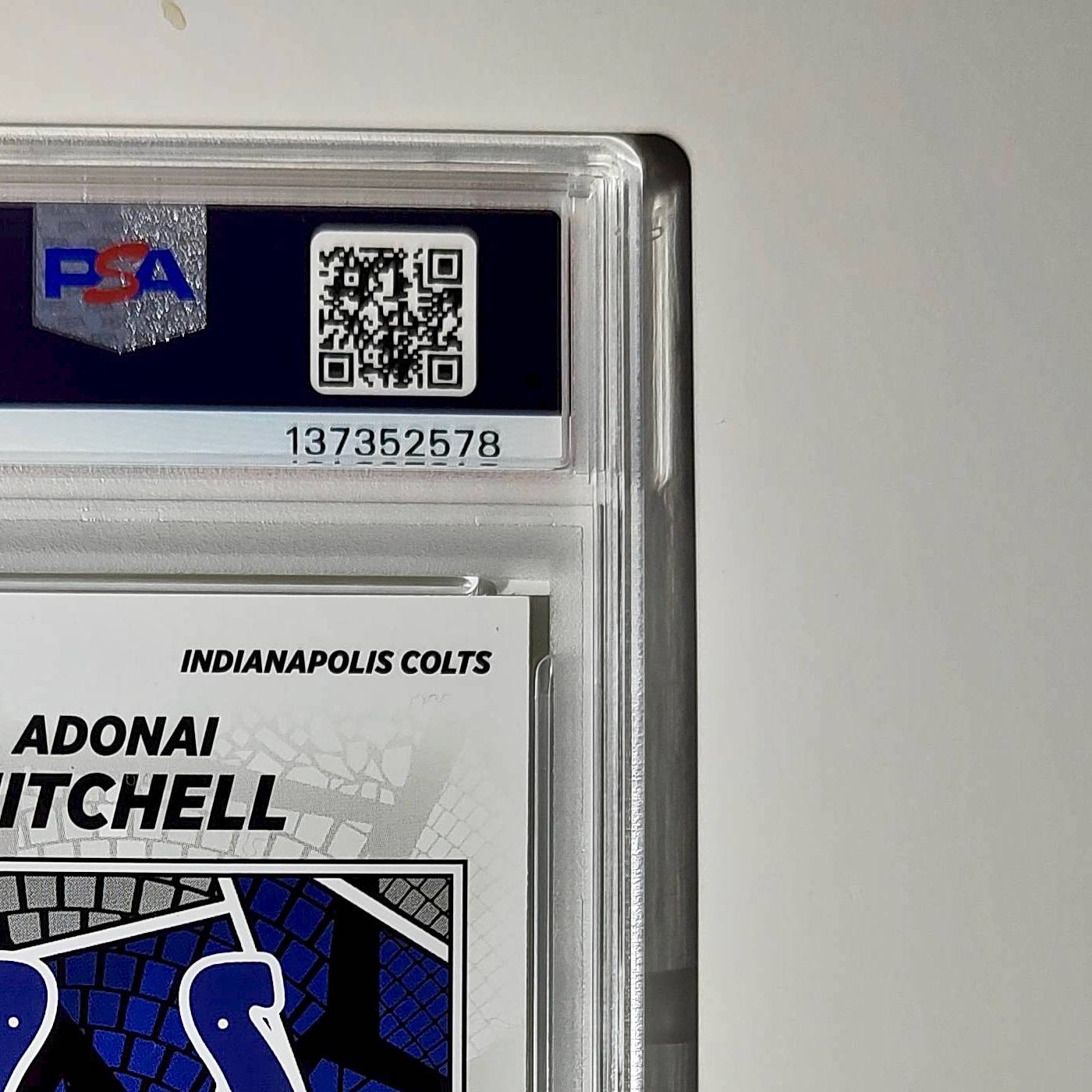 Adonai Mitchell 2024 Panini Sticker Collection 080/199 #89 Gold Foil PSA 9 Mint
