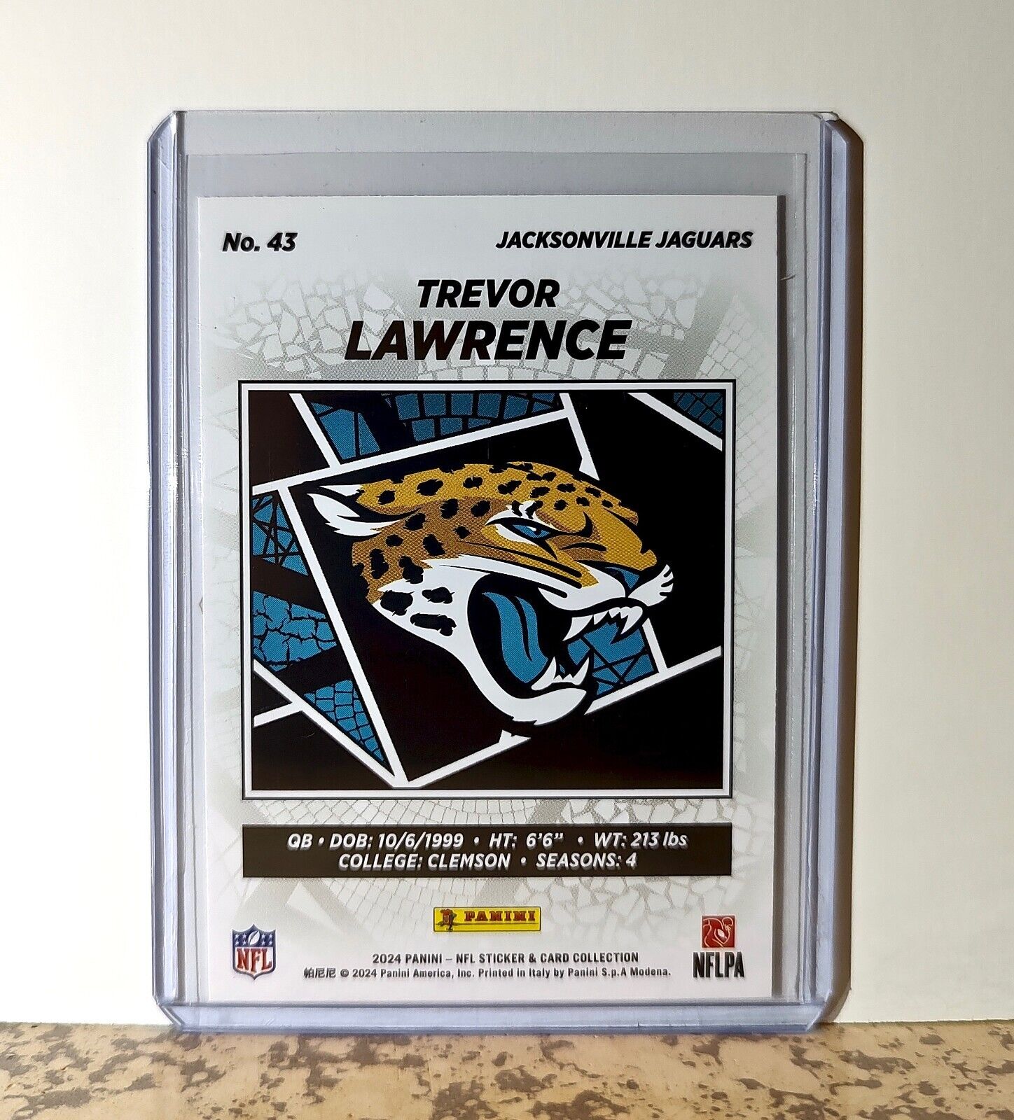 Trevor Lawrence 2024 Panini NFL #43 Sticker Card Jacksonville Jaguars