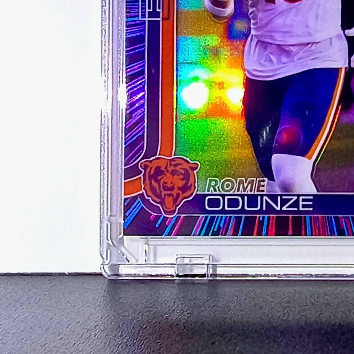 Rome Odunze 2025 NFL Topps Chrome #49 Neon Pulsar Football Card Chicago Bears