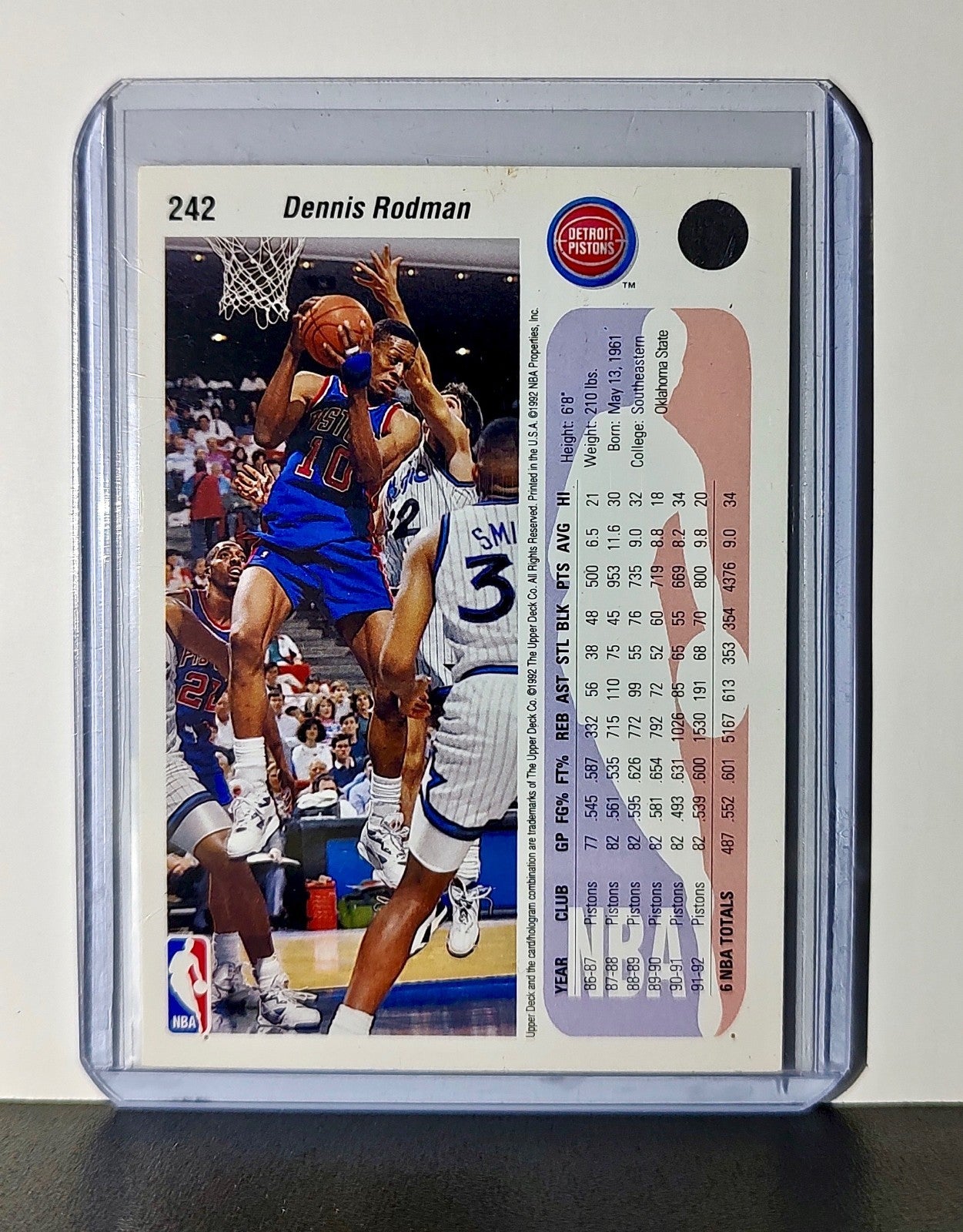 Dennis Rodman 1992-93 Upper Deck NBA #242 Card Detroit Pistons