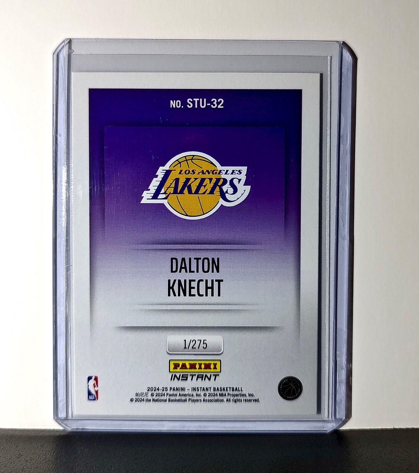 Dalton Knecht 2024-25 Panini NBA Studio #32 Rookie Card Los Angeles Lakers 1/275