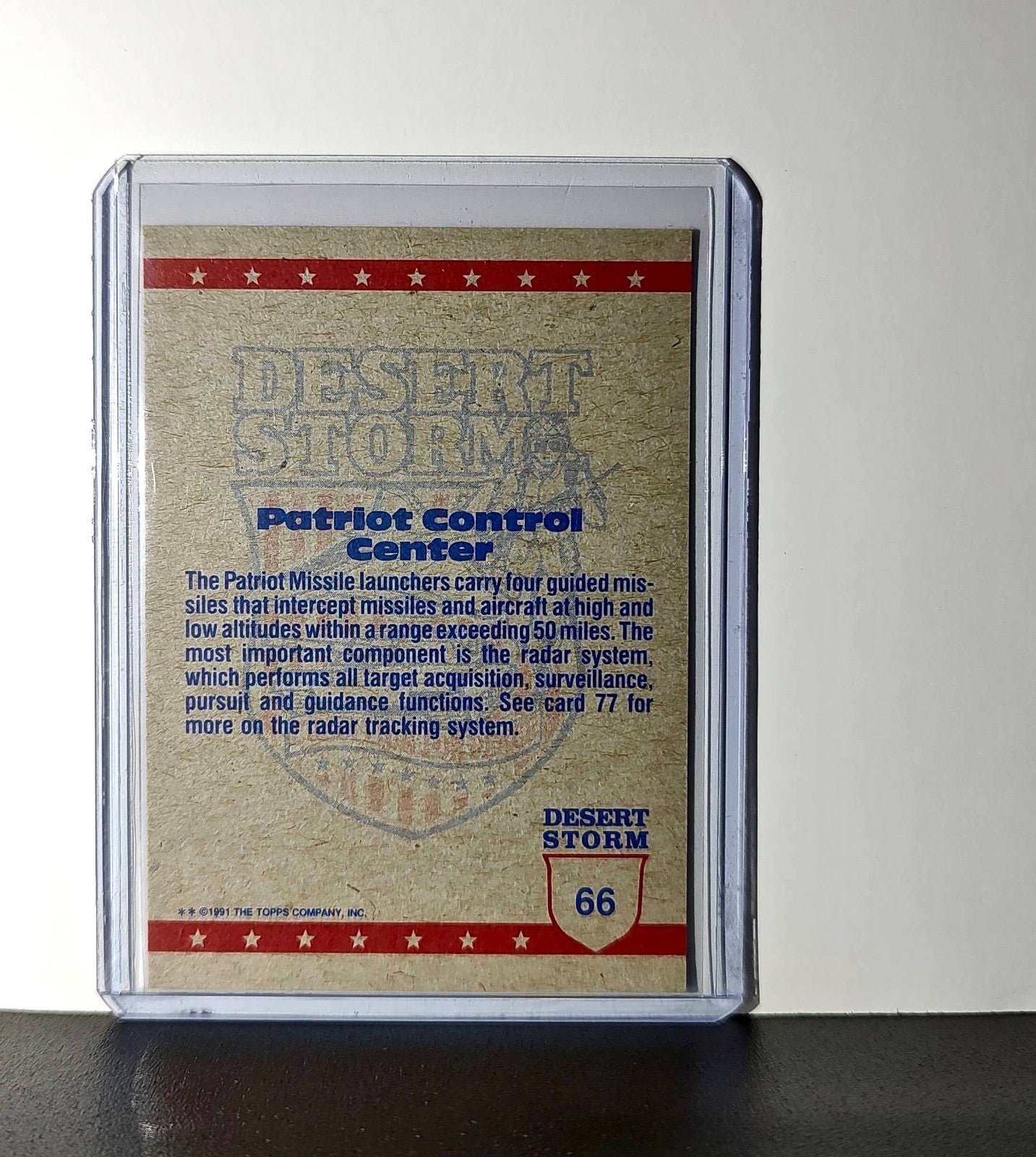 Patriot Control Center 1991 Topps Desert Storm #66 Card