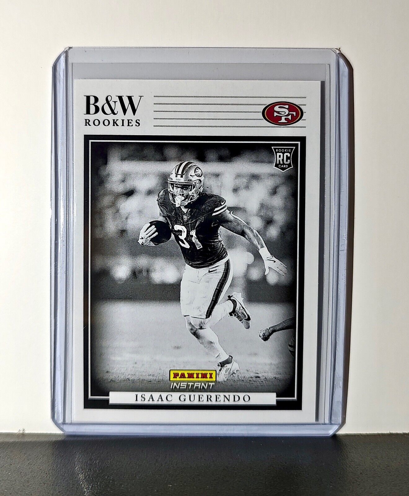 Isaac Guerendo 2024 Panini NFL #13 Black & White Rookies Card 49ers 1 of 680
