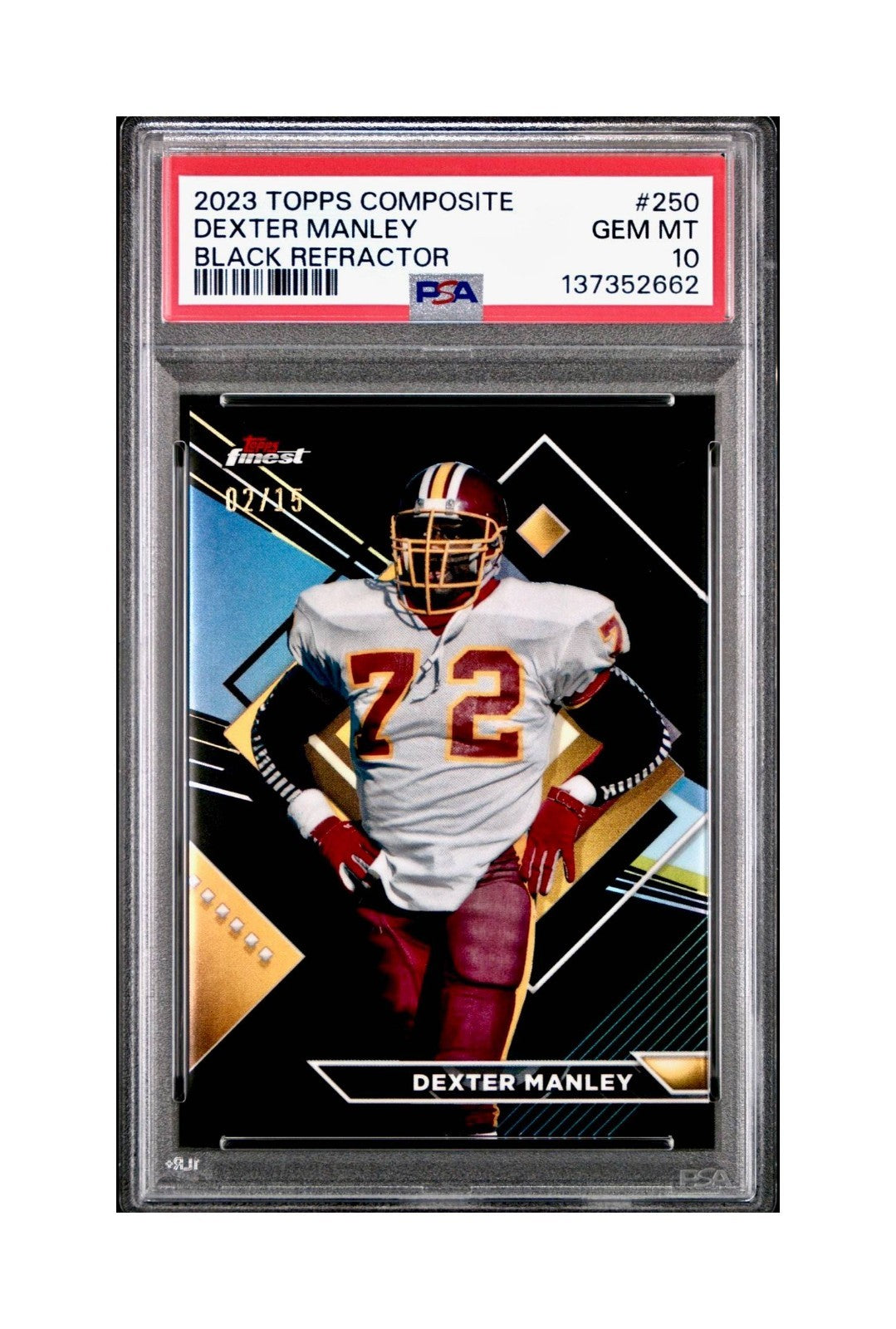 Dexter Manley 2023 Topps Finest 02/15 #250 Black Refractors PSA 10 Gem Mint