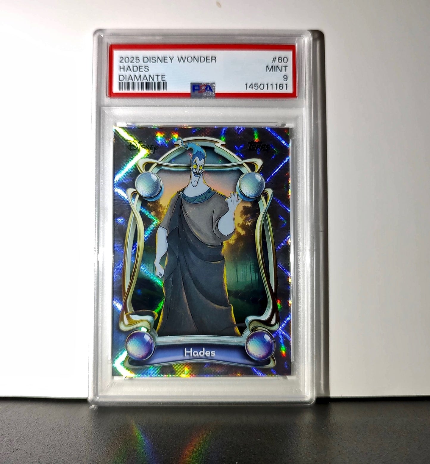 Hades 2025 Topps Disney Wonder #60 Winter Variant Card Hercules PSA 9