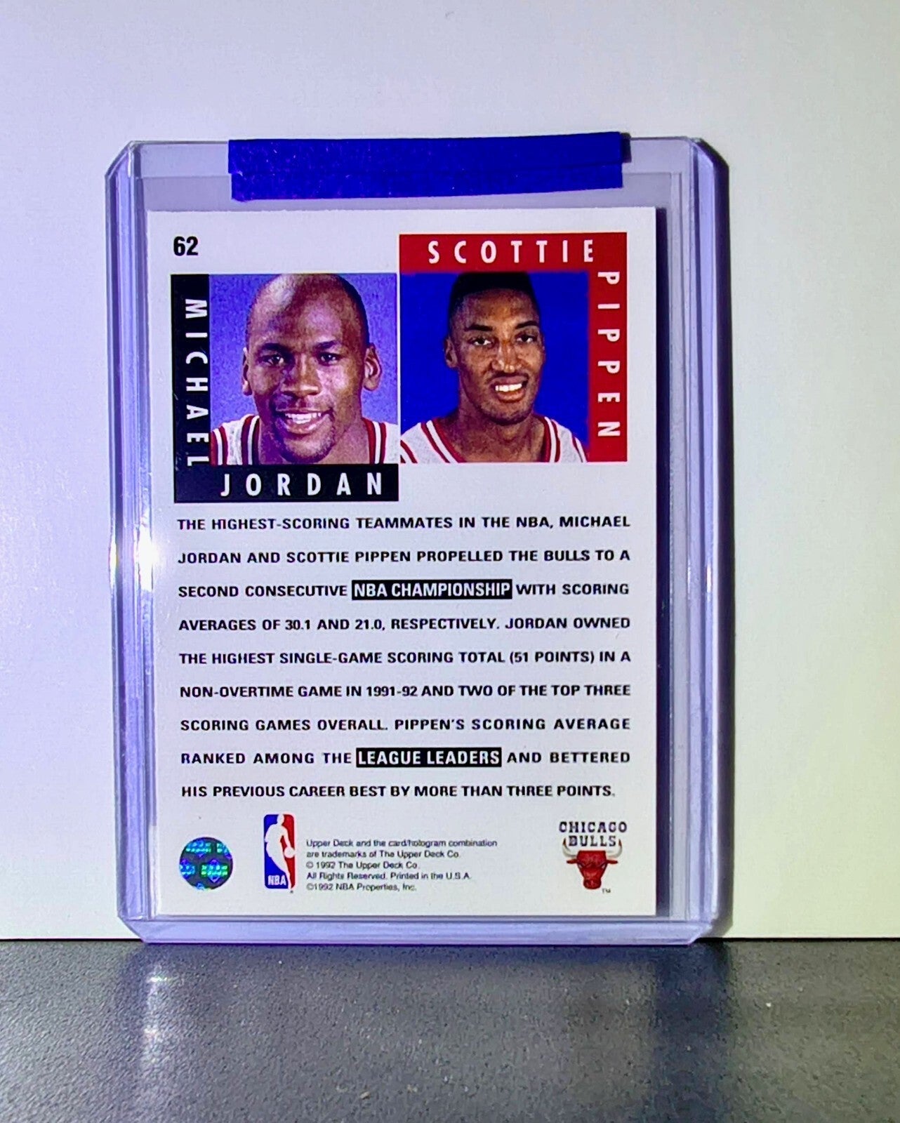 Michael Jordan Scottie Pippen 1992-93 Upper Deck Scoring Threats #62 Bulls