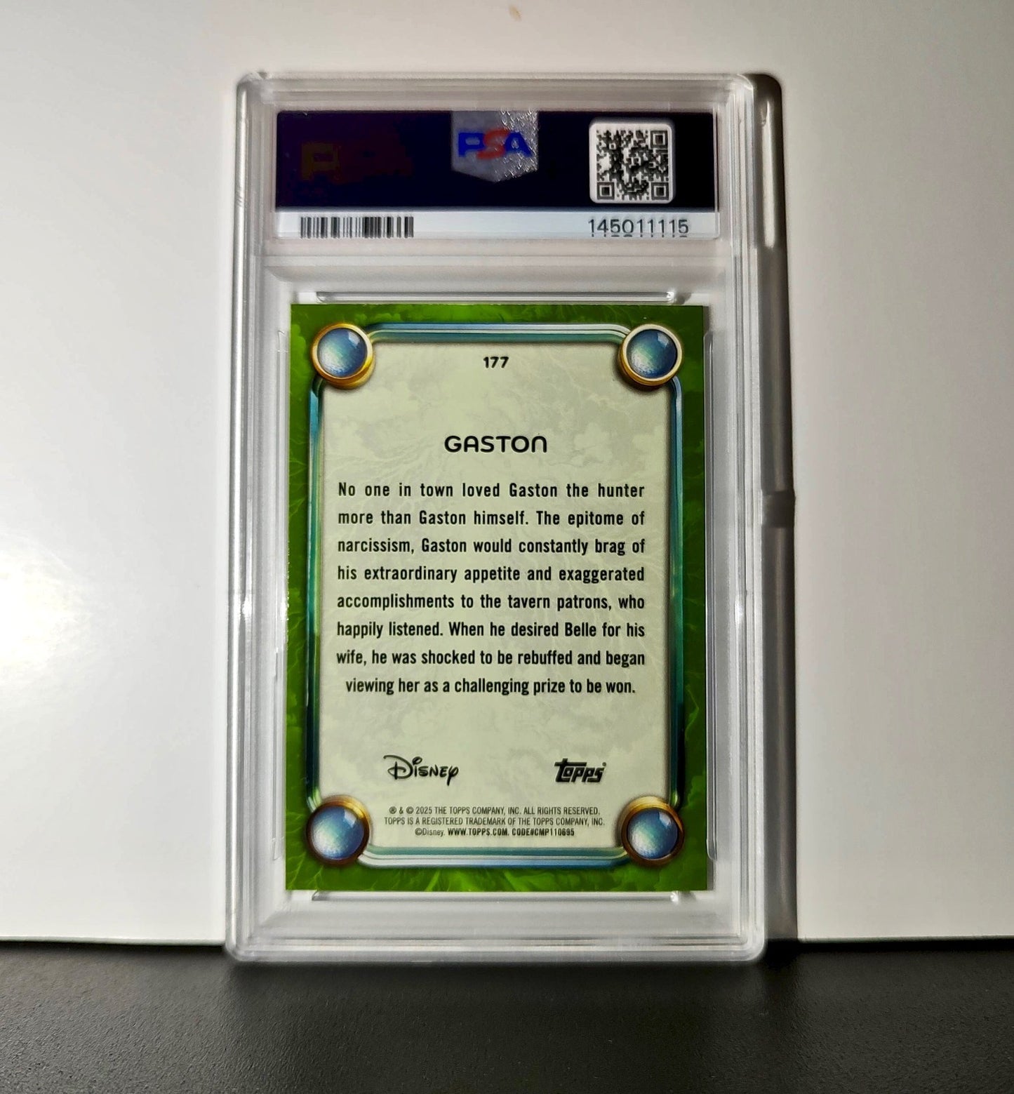 Gaston 2025 Topps Disney Wonder #177 Card Beauty and the Beast PSA 9 MT