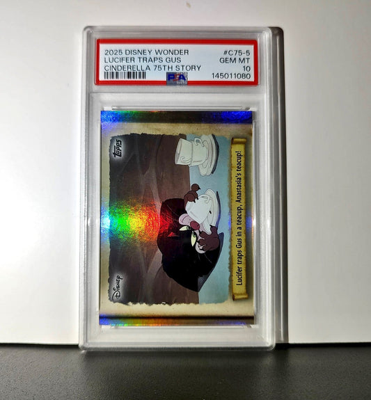 Lucifer traps Gus in a teacup! 2025 Topps Disney #C75-5 PSA 10