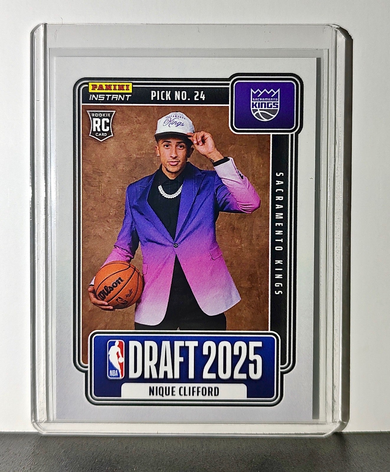 Nique Clifford Rookie 2025-26 Panini NBA #23 Draft Night Card Sacramento Kings