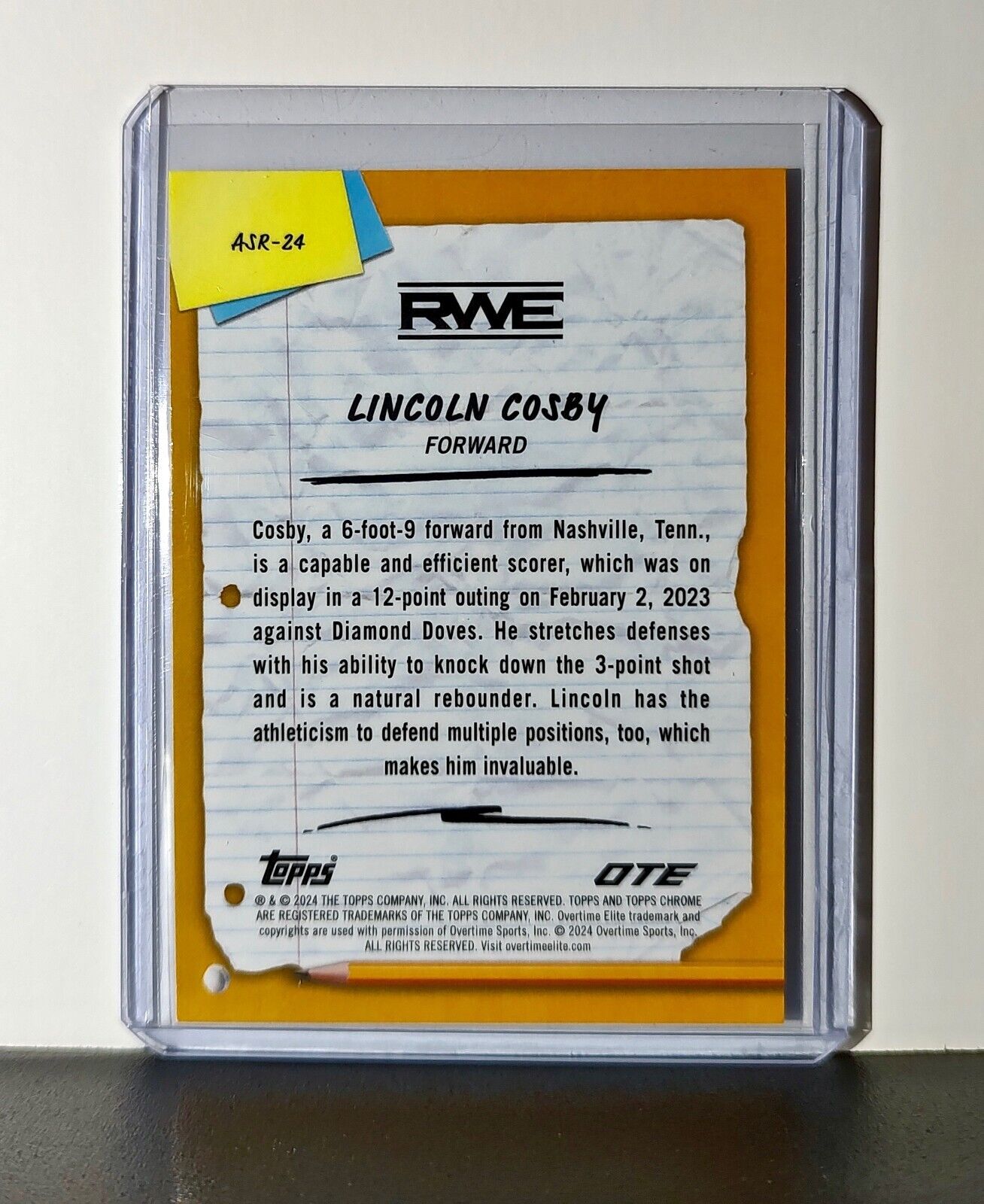 Lincoln Cosby Rookie 2023-24 Topps Chrome Overtime ASR-24 After School Rules RWE
