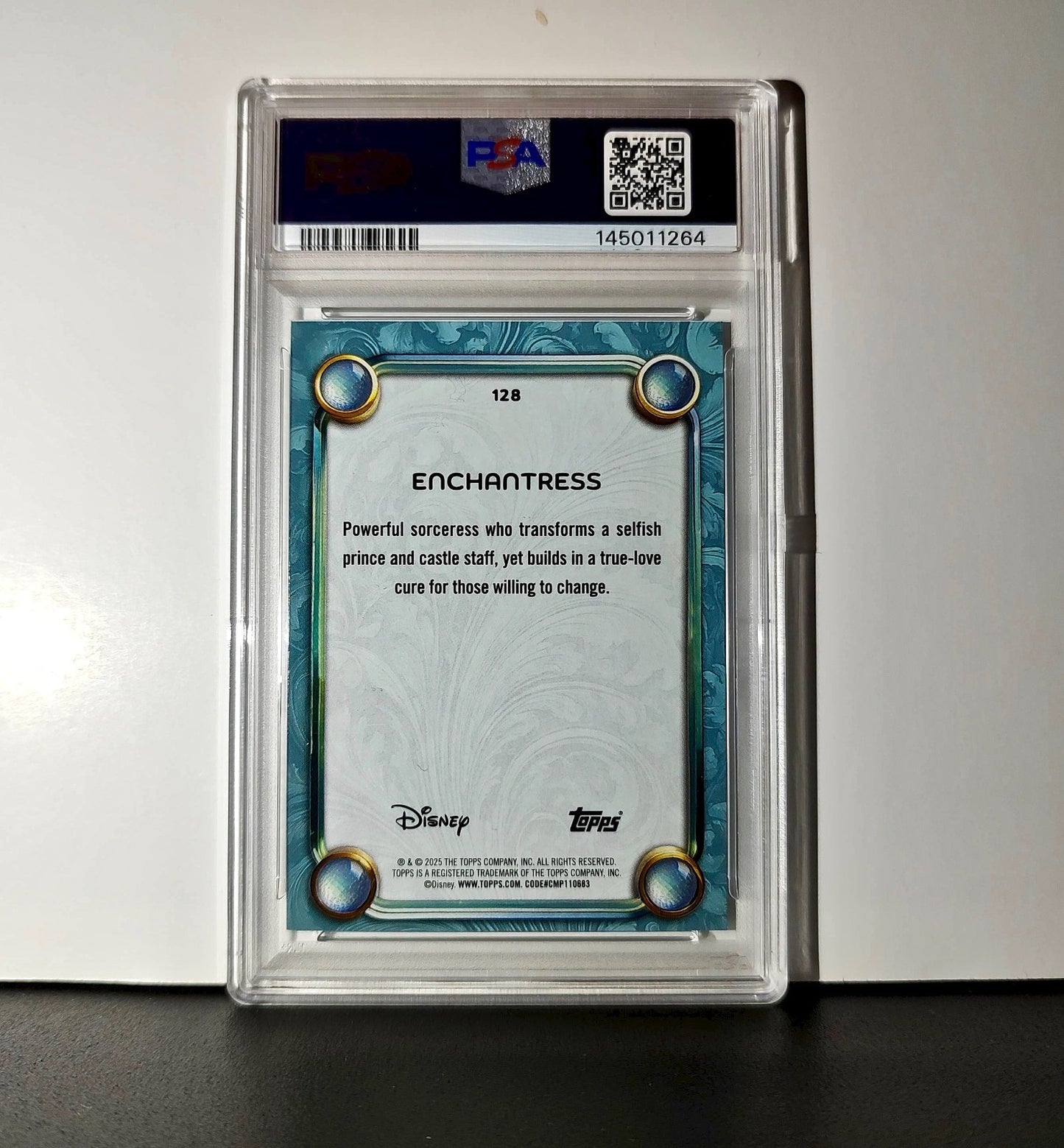 Enchantress 2025 Topps Disney #128 Diamond Card Beauty and the Beast PSA 6