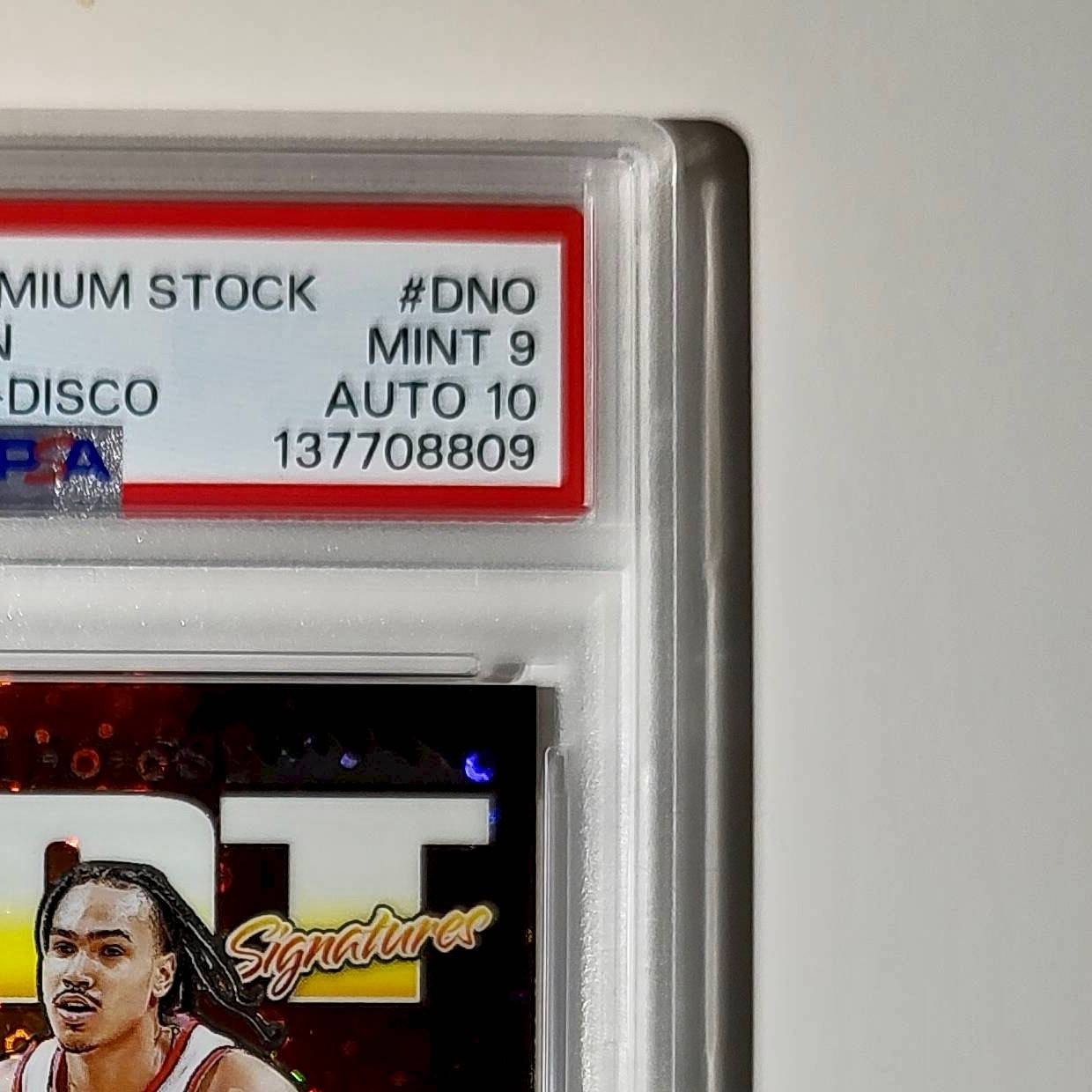 Dalano Banton 2023 NBA Hoops #HS-DN0 Hot Signatures Prizm Disco PSA 9 Auto 10