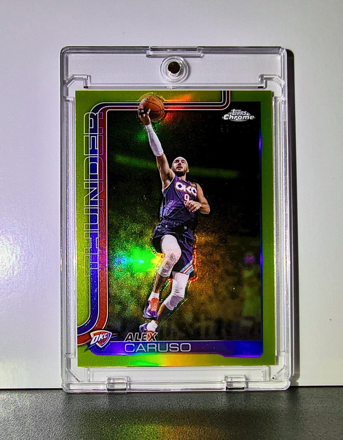 Alex Caruso 2025-26 NBA Topps Chrome Update Yellow Refractor 117/275 OC Thunder