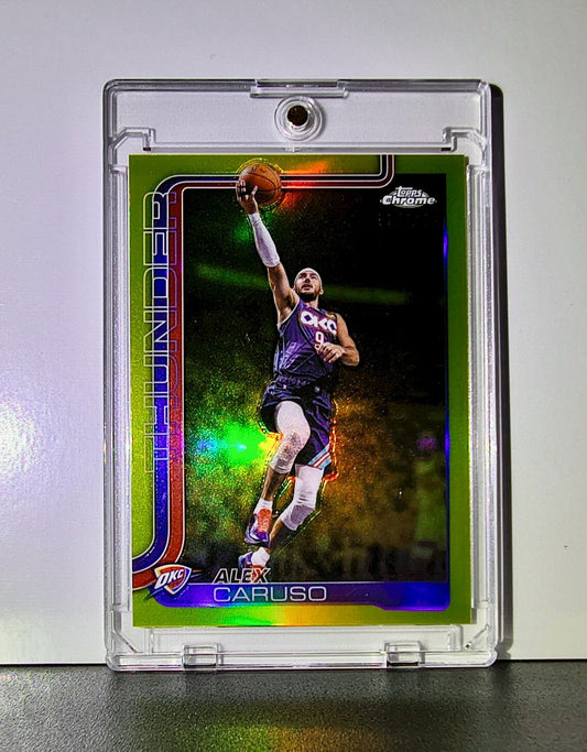 Alex Caruso 2025-26 NBA Topps Chrome Update Yellow Refractor 117/275 OC Thunder