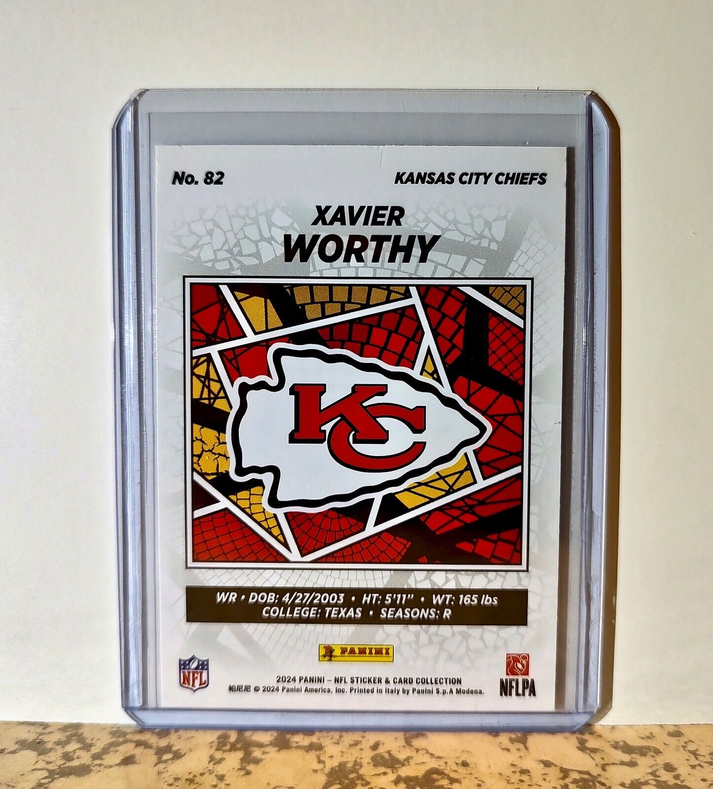 Xavier Worthy 2024 Panini NFL #82 Silver Foil Rookie Sticker Card Chiefs