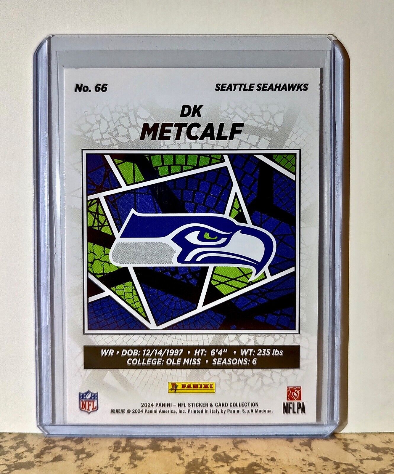 DK Metcalf 2024 Panini NFL #66 Sticker Card Seattle Seahawks