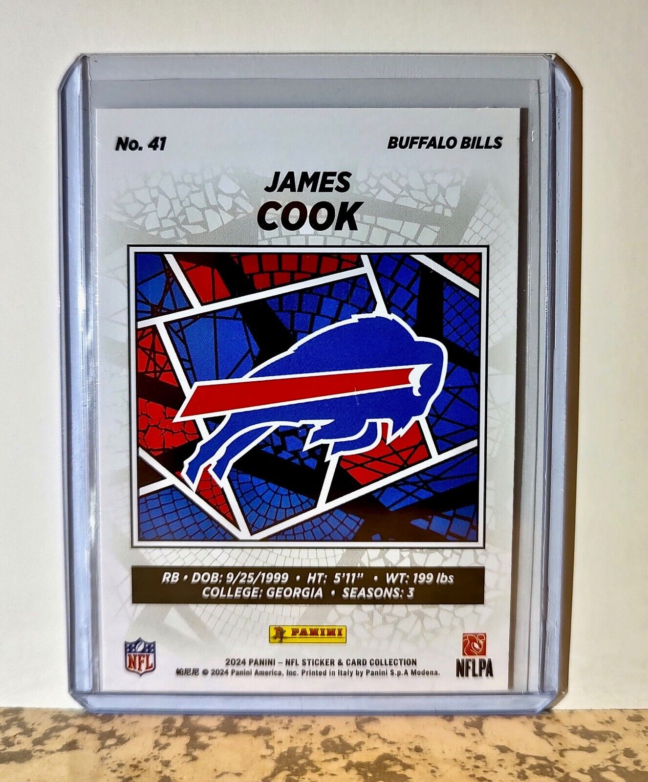 James Cook 2024 Panini NFL #41 Silver Foil Sticker Card Buffalo Bills