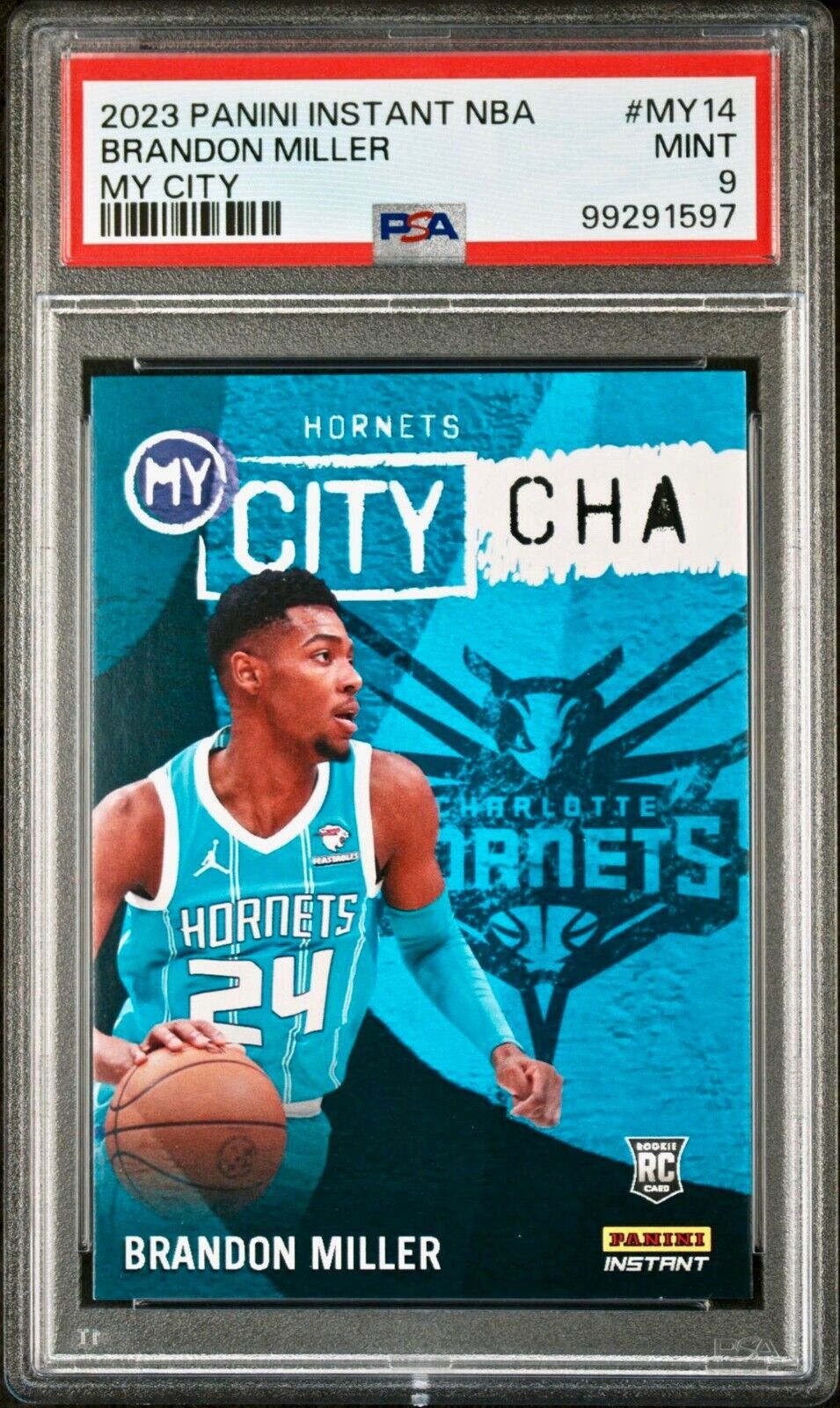 Brandon Miller 2023 Panini MyCity Rookie NBA #MY-14 Basketball Card PSA 9 Mint