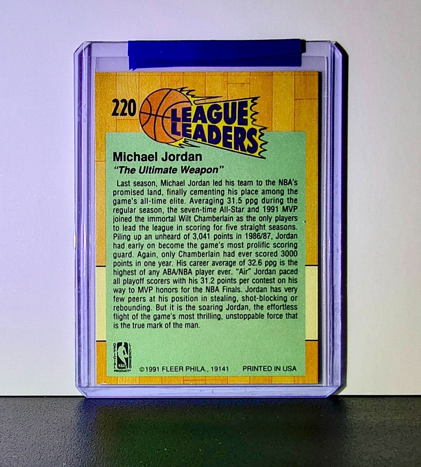 Michael Jordan 1991-92 Fleer League Leaders #220 Basketball Card Chicago Bulls