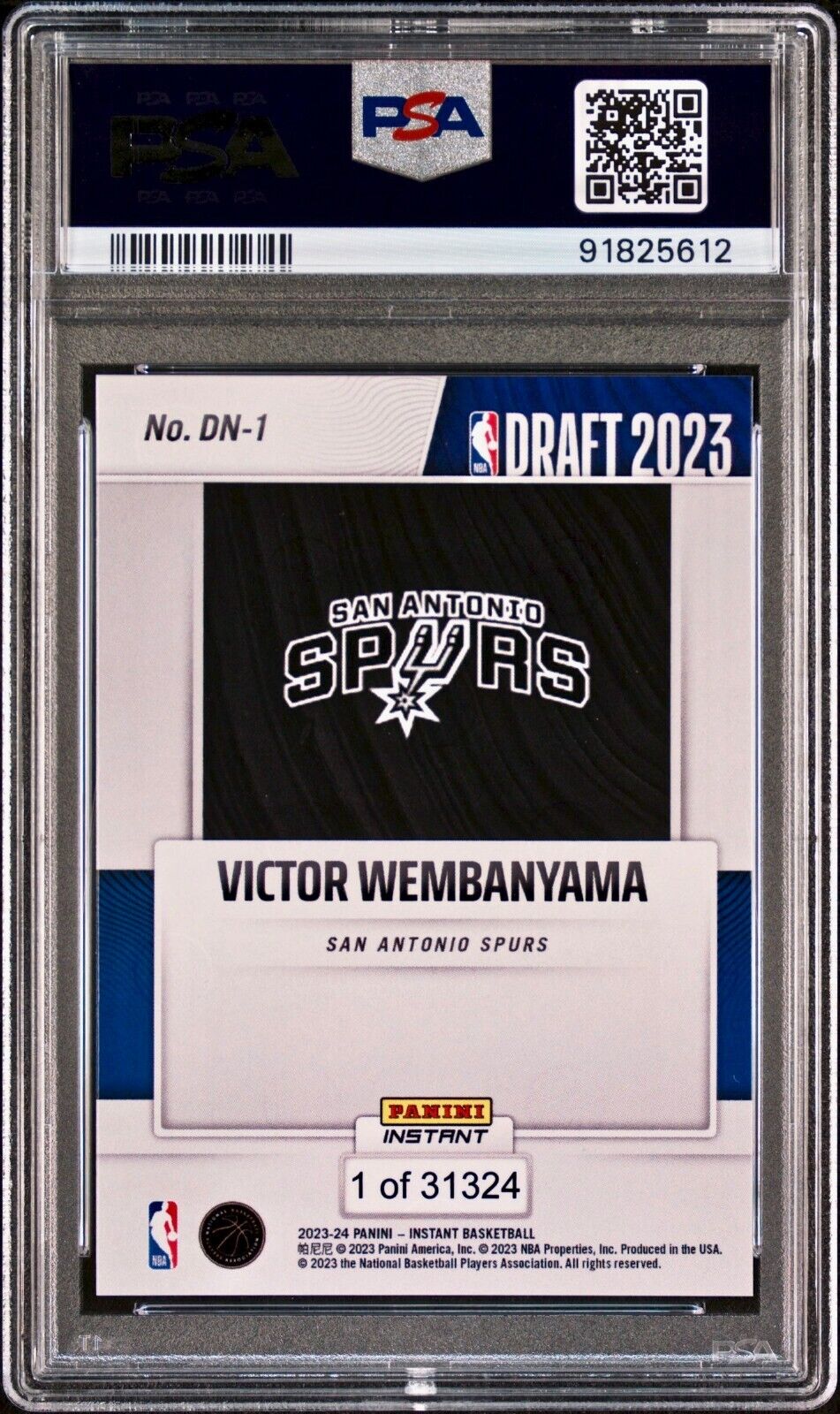 Victor Wembanyama 2023-24 Panini NBA Draft Night Rookie Card PSA 8 NM-MT