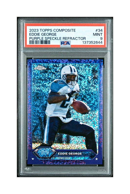 Eddie George 2023 Topps Chrome 012/250 #34 Purple Speckle Refractors PSA 9 Mint