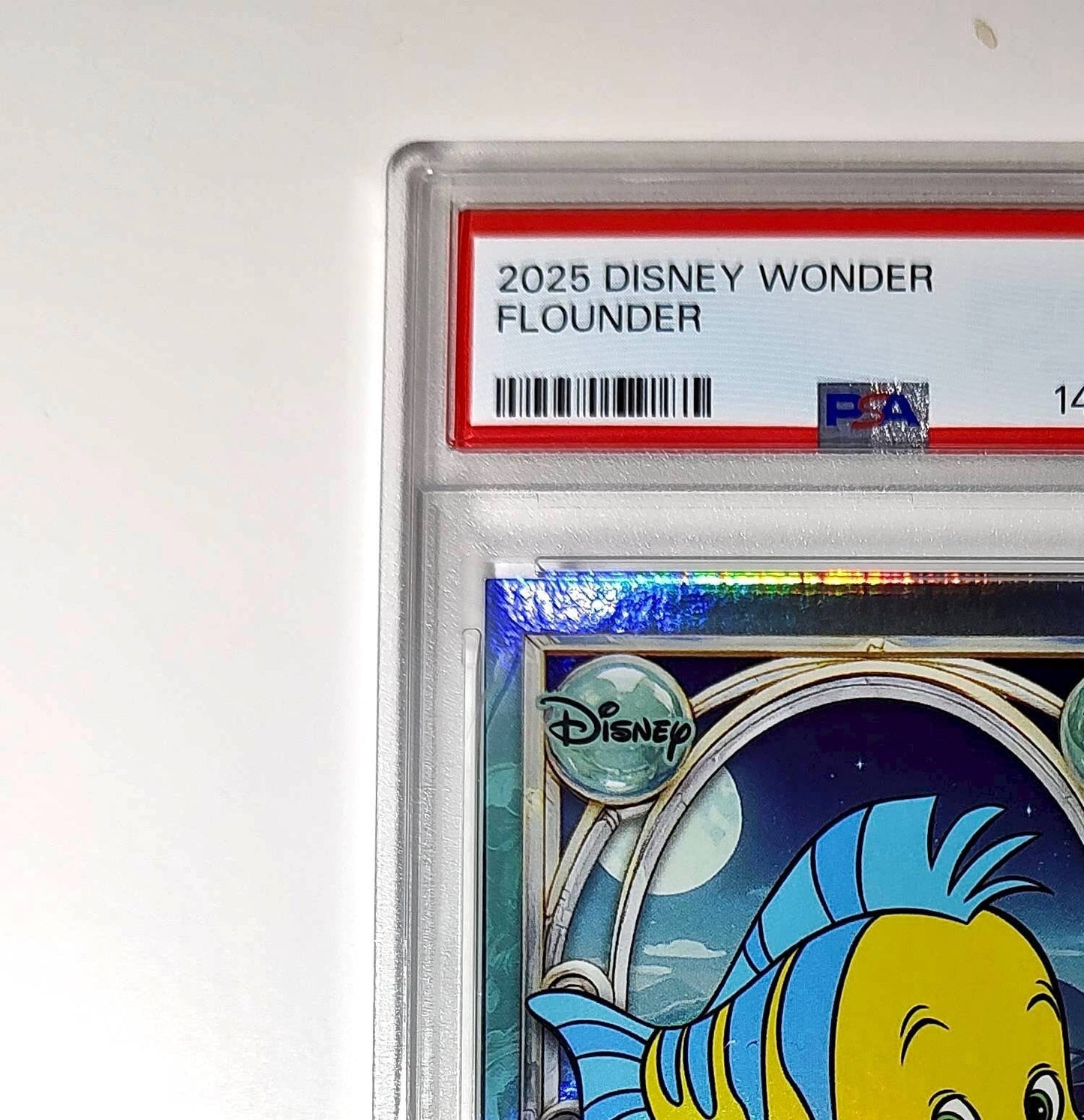 Flounder 2025 Topps Disney Wonder #122 Diamond Card The Little Mermaid PSA 7