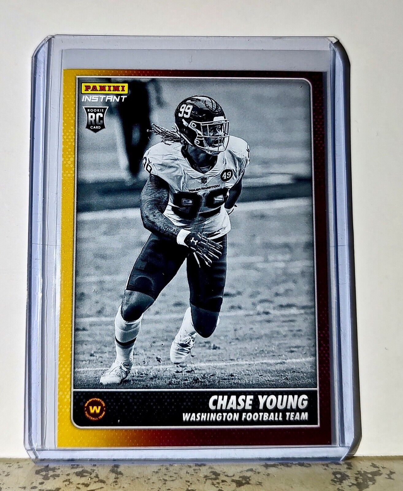 Chase Young 2020 Panini NFL #36 Black and White Rookies Card Commanders 1 of 518