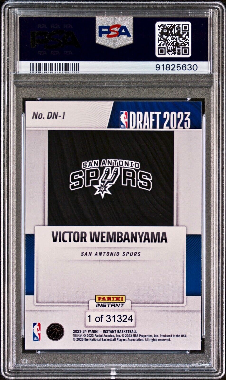 Victor Wembanyama 2023-24 Panini NBA Draft Night Rookie Card PSA 9 Mint