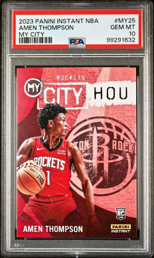 Amen Thompson 2023 Panini MyCity Rookie NBA #MY-25 Basketball Card PSA 10 Gem