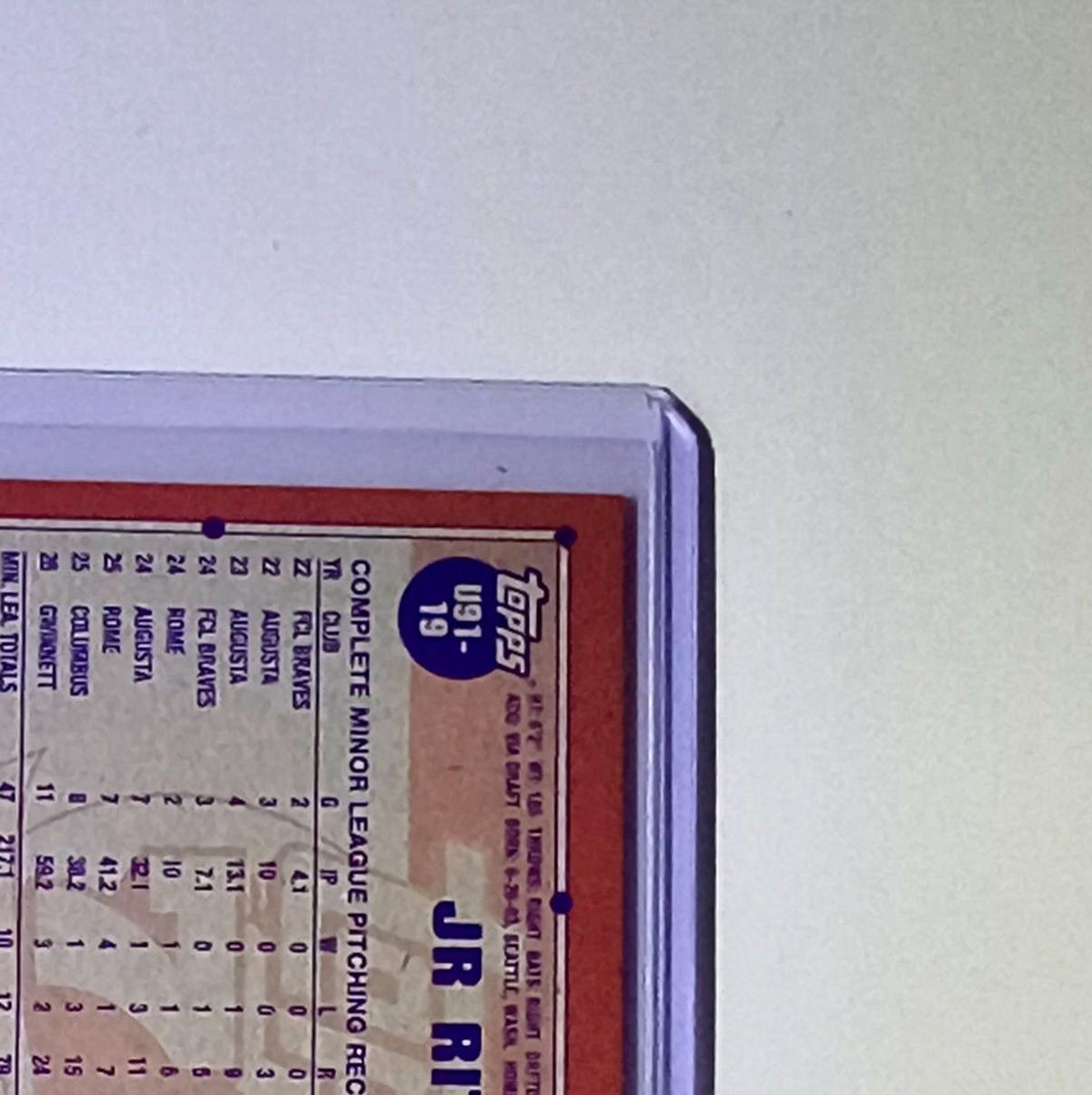 JR Ritchie Rookie 2026 Topps Update 1991 Retro MLB #U91-19 Card Atlanta Braves