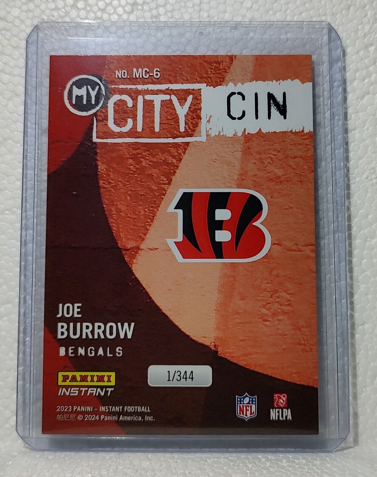 Joe Burrow 2023 Panini NFL #6 My City Football Card Cincinnati Bengals 1/344