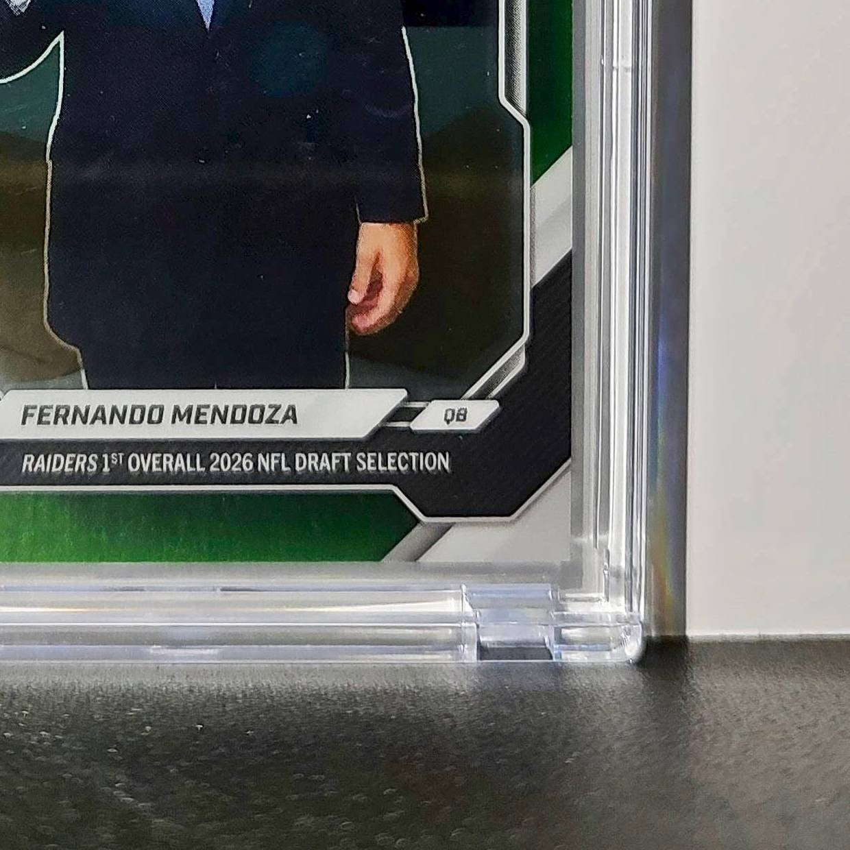 Fernando Mendoza Rookie 2026 Topps Now Draft Night Chrome Green Foil 39/99 Card