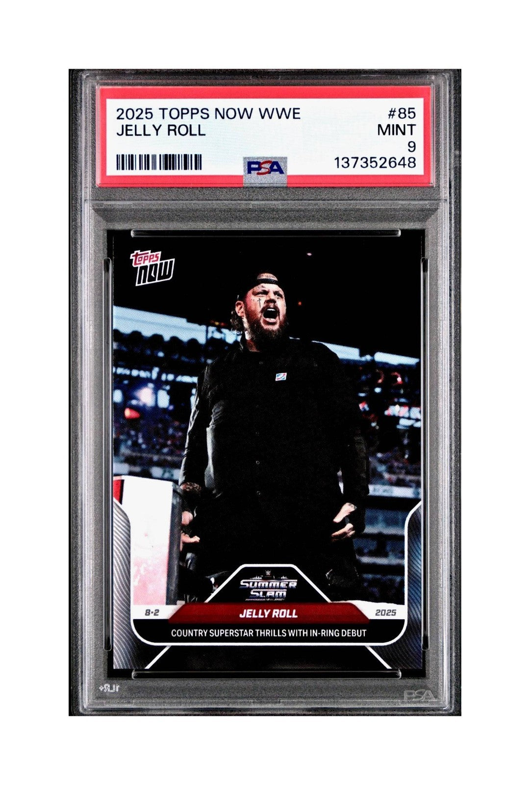 Jelly Roll 2025 Topps Now WWE #85 PSA 9 Mint