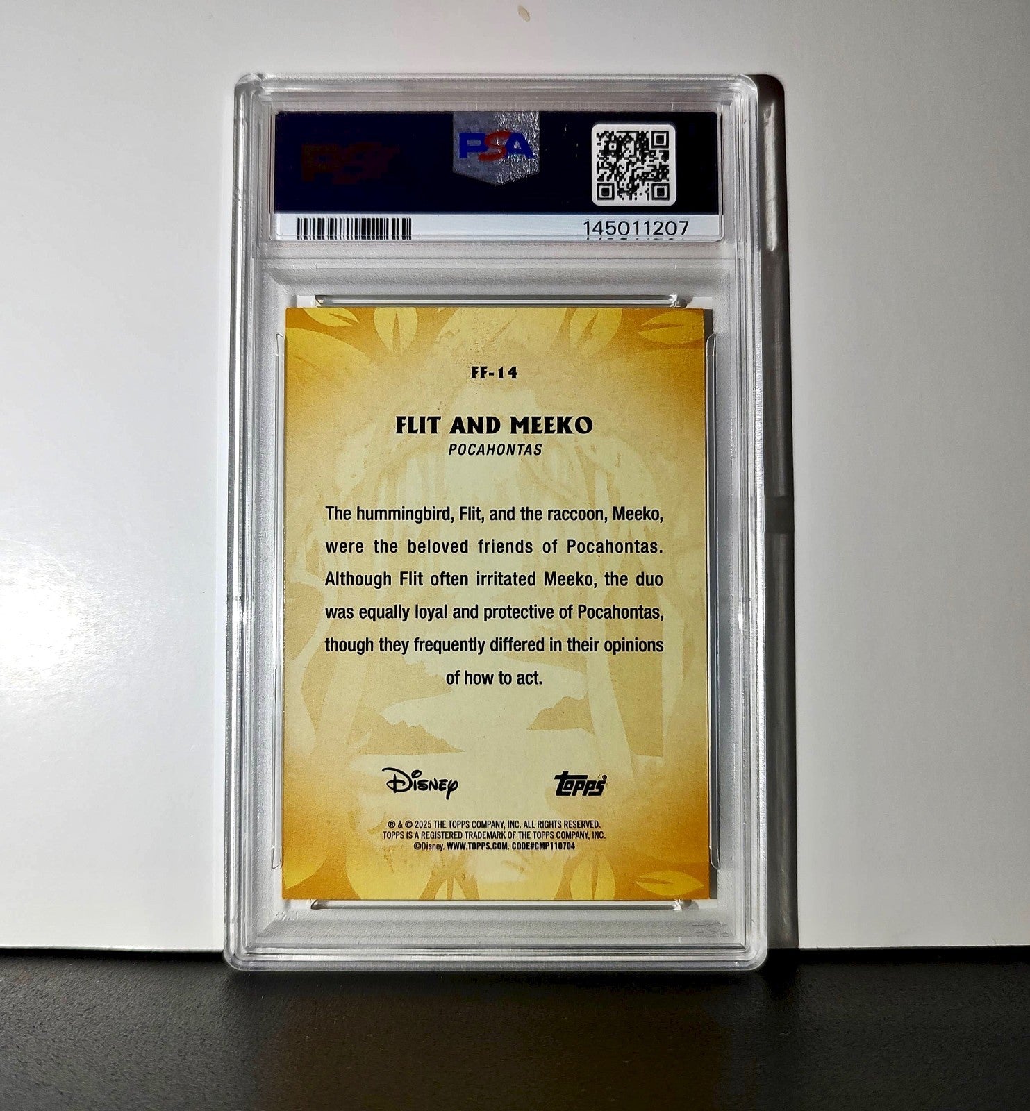 Flit and Meeko 2025 Topps Disney #FF-14 Furry Friends Card Pocahontas PSA 9