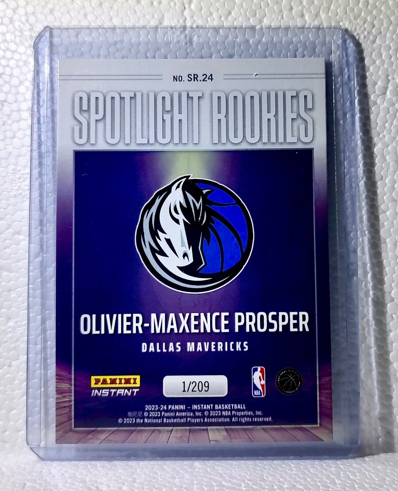 Oliver-Maxence Propser 2023-24 Panini #24 NBA Spotlight Rookies Card 1/209