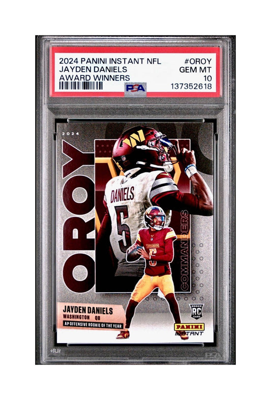Jayden Daniels 2024 Panini NFL AP Offensive Rookie of the Year Commanders PSA 10