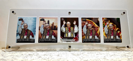 Pope Leo XIV Topps Now & Leaf Metal Cards Set of 5 with Acrylic Display