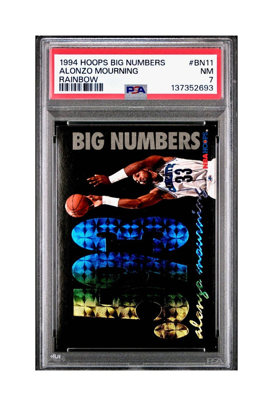 Alonzo Mourning 1994 NBA Hoops Big Numbers #BN11 Rainbow PSA 7 NM