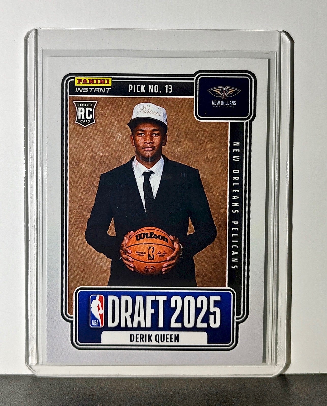 Derik Queen Rookie 2025-26 Panini NBA #13 Draft Night Card New Orleans Pelicans