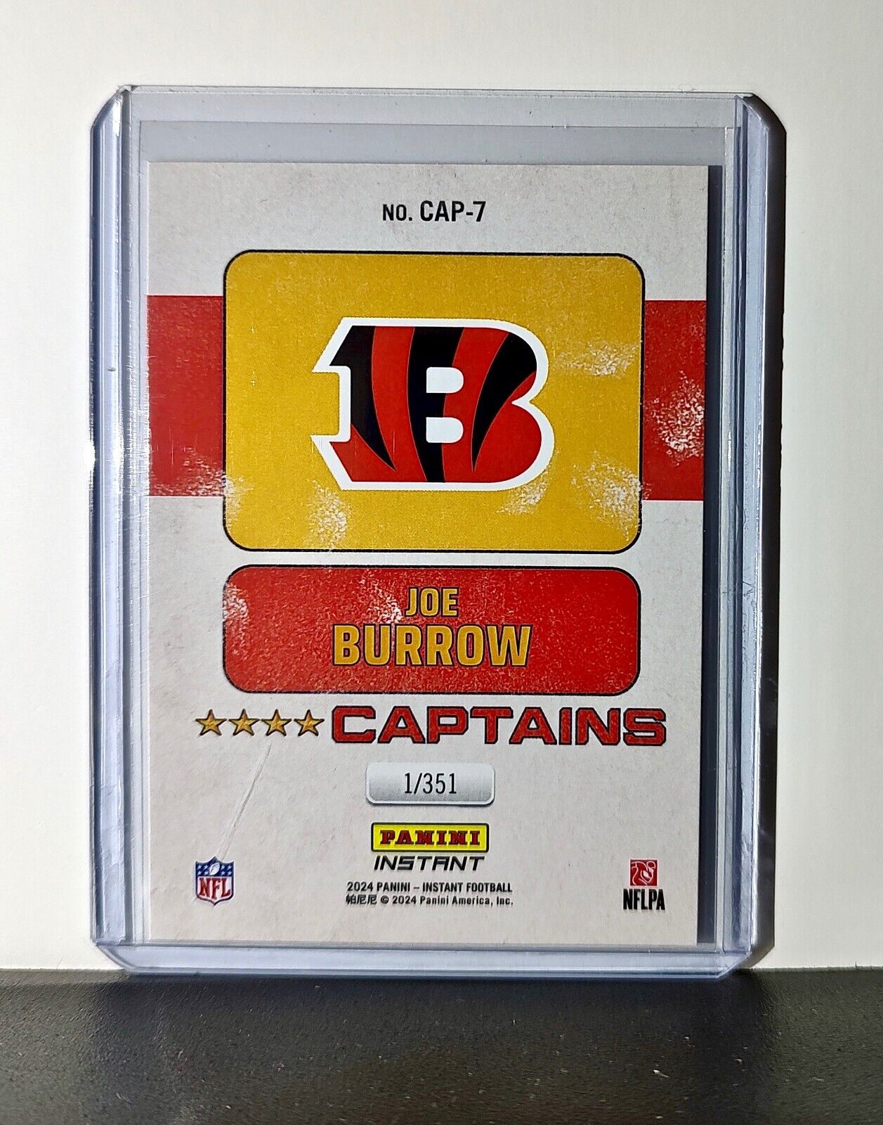 Joe Burrow 2024 Panini Captains NFL #7 Card Cincinnati Bengals 1/351