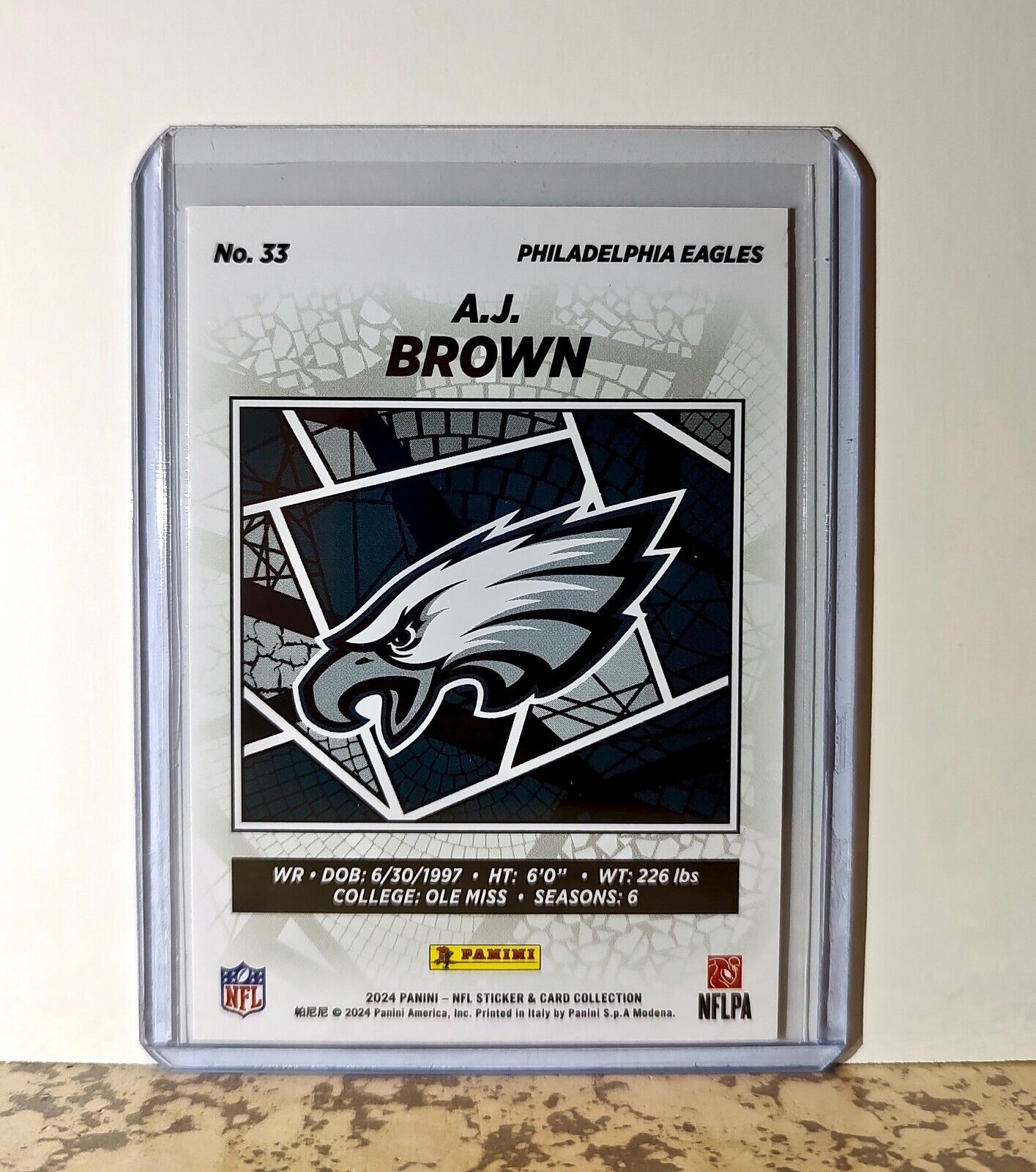 A.J. Brown 2024 Panini NFL #33 Sticker Card Philadelphia Eagles