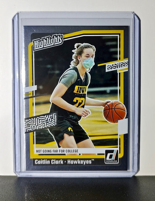 Caitlin Clark 2024 Silver Foil Panini Donruss Highlights #H5 Card Iowa Hawkeyes